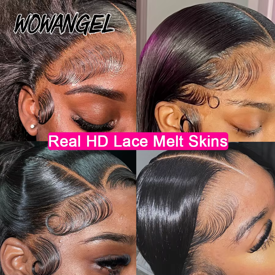 Perruques Lace Front HD 13x6 Wow Angel, Cheveux Humains Remy 250% Body Wave, Perruque à pose rapide 