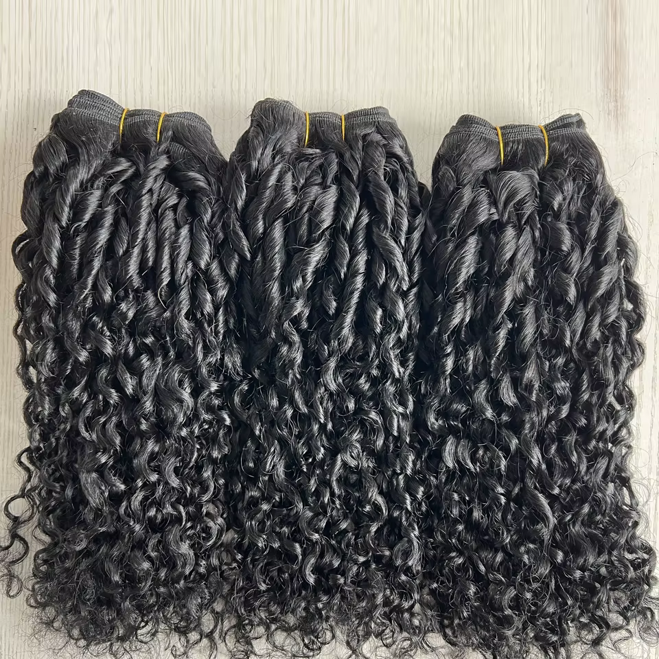 Lots de Cheveux Humains Bouclés Pixie, Lots de Cheveux Bouclés Profonds, Tissage de Cheveux Brésilie