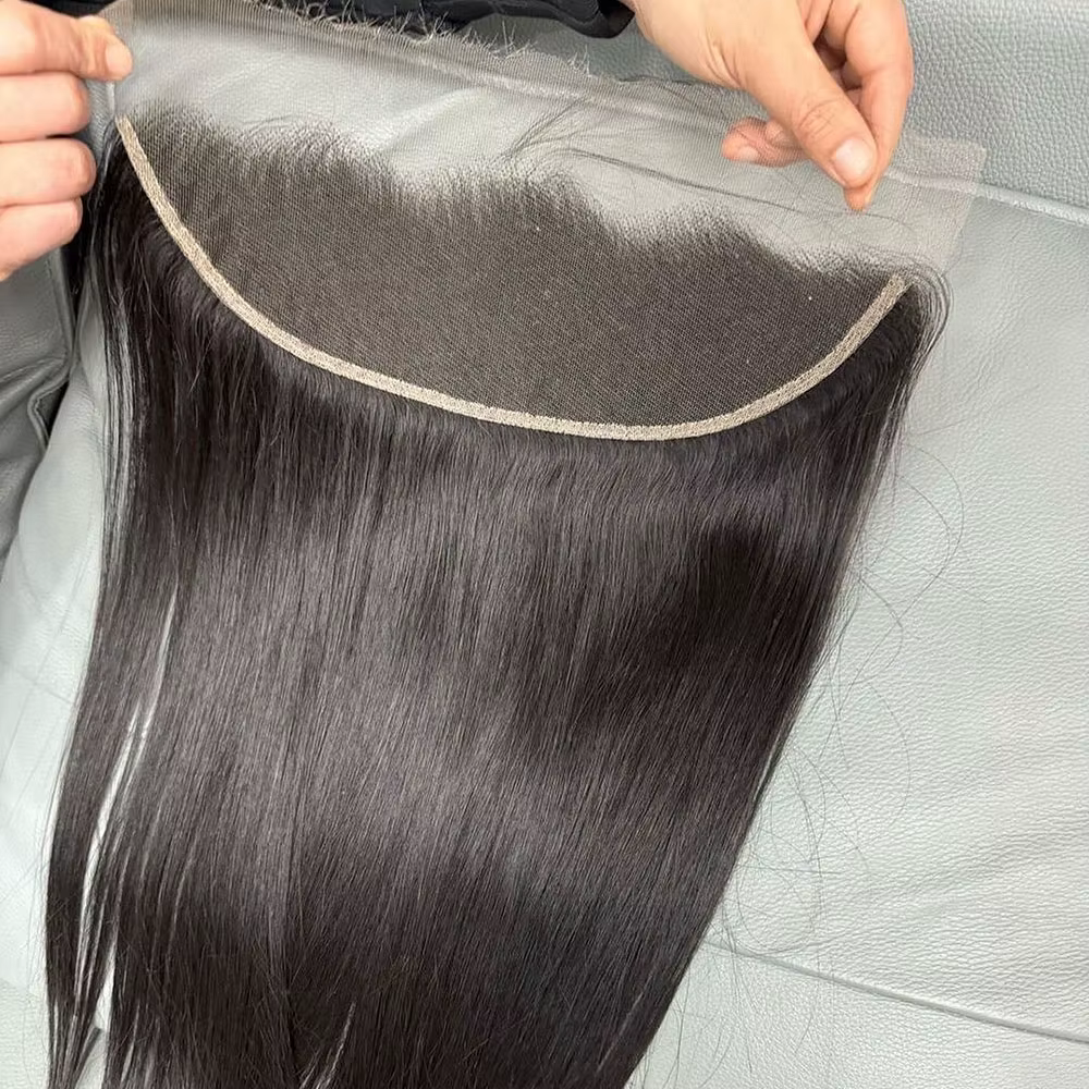 Perruque tressée Ear To Ear avec nœuds blanchis, extension de cheveux humains vierges non traités av
