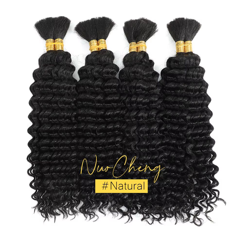 2 lots de cheveux humains à tresser pour tresses bohèmes, 14 pouces 100g 10A Cheveux humains brésili