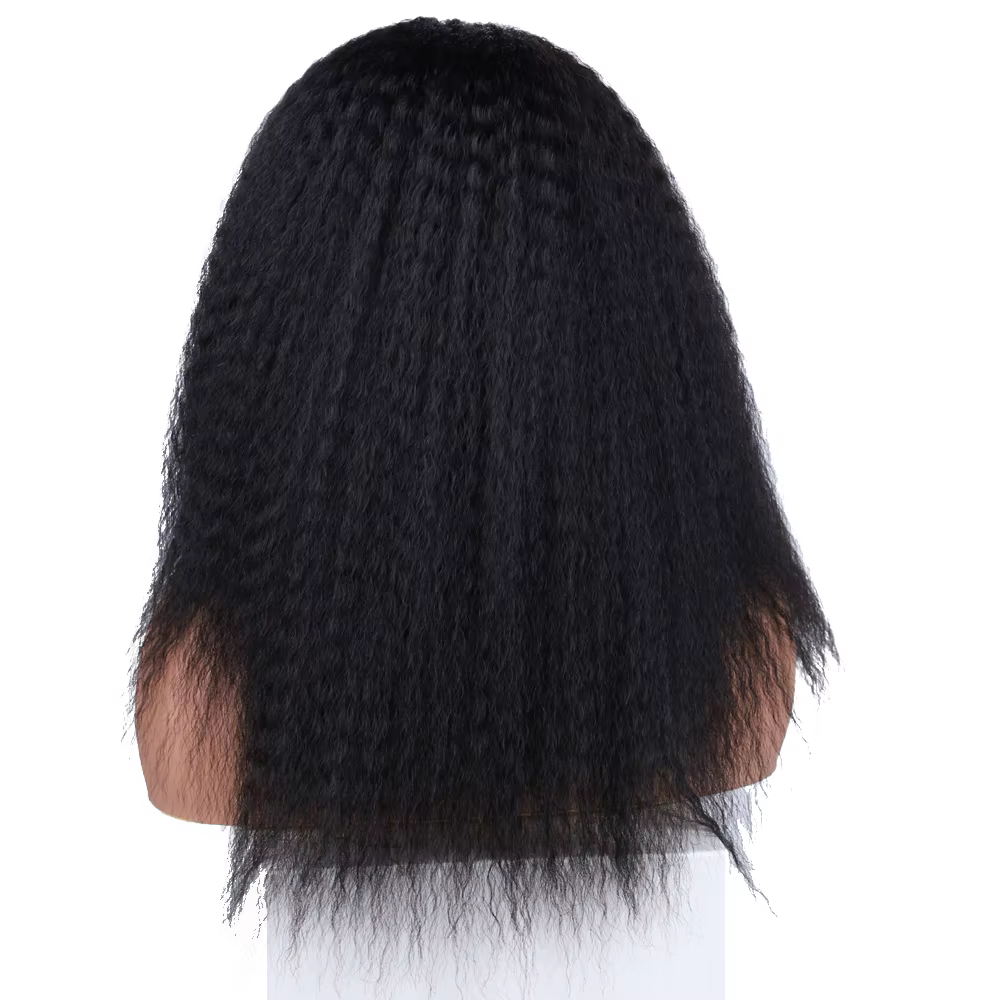 Perruque synthétique courte crépue droite perruque de cheveux synthétiques haute bouffée perruque de