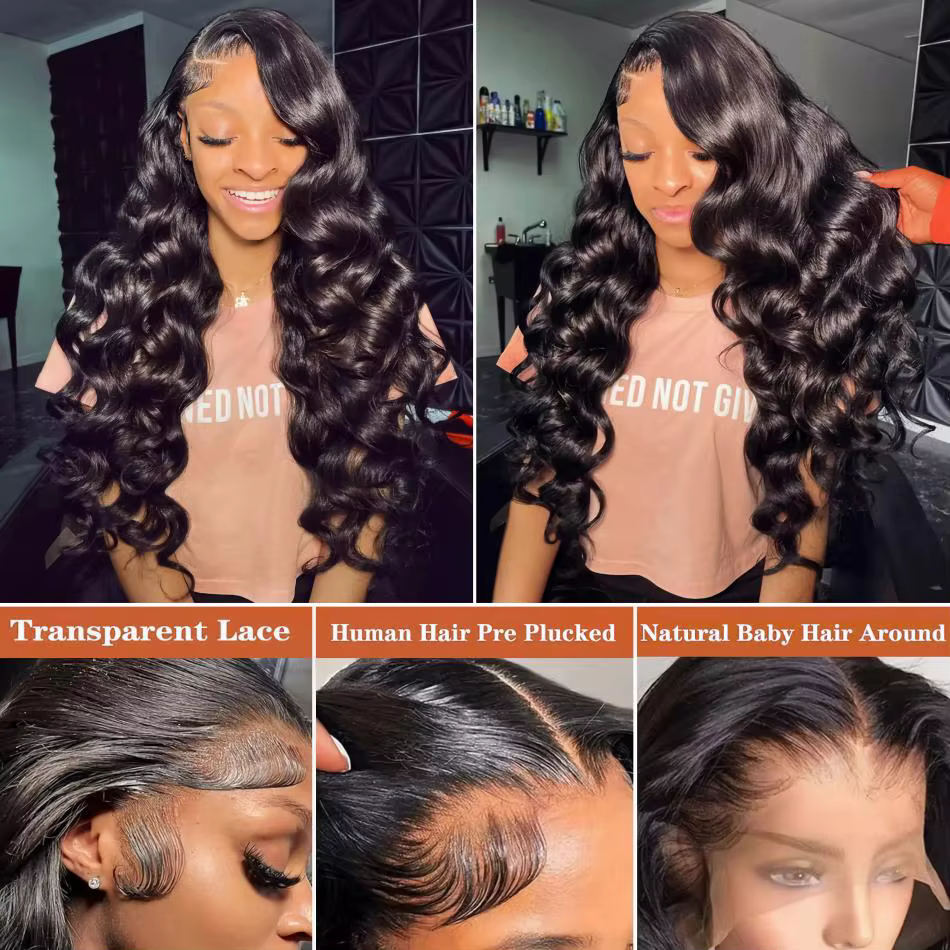 Perruque Lace Frontale Body Wave 13x6 HD en Cheveux Humains Naturels, Perruques Lace Front 13x4 Tran