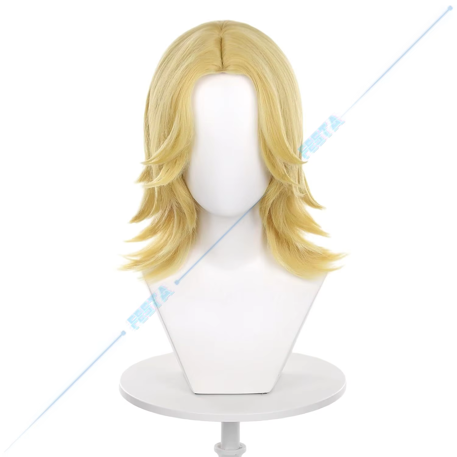 Perruque de cosplay Johnny Joestar Steel Ball Run JOJO SBR, cheveux blonds dorés superposés, bonnet 