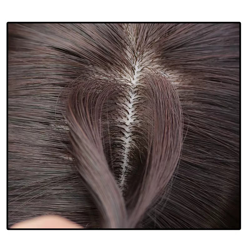 25 cm perruque pièce cheveux raides Toppers postiche anti-dérapant pince en femmes frange frange Ext