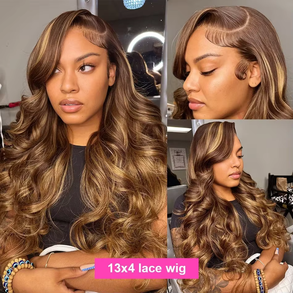 Perruque Lace Frontal Wig 100% naturelle, cheveux humains, 13x6 Hd, blond miel, Body Wave, 4x4, 5x5,