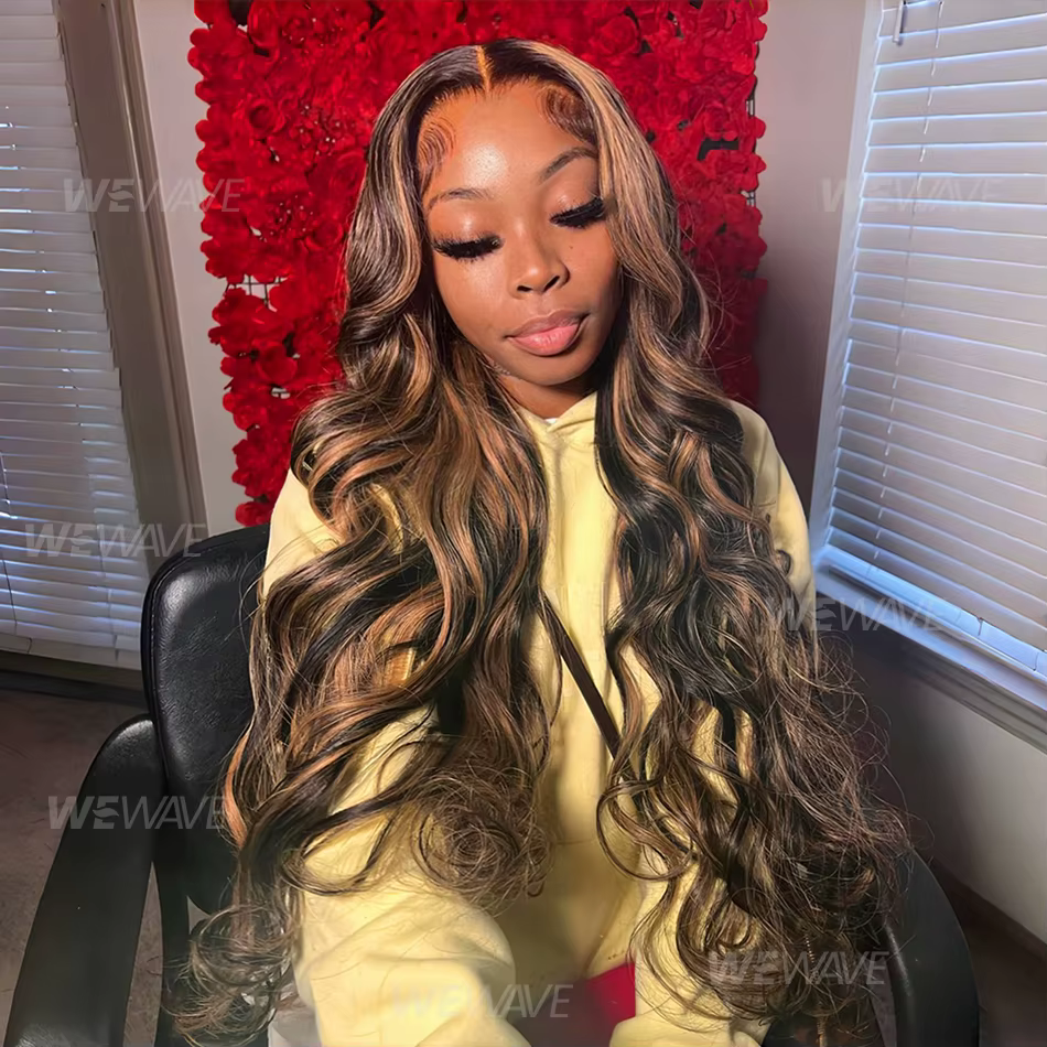 Perruque Lace Frontal Wig Body Wave naturelle, cheveux humains, 13x6 Hd, P427 1B30, noir, marron, bl