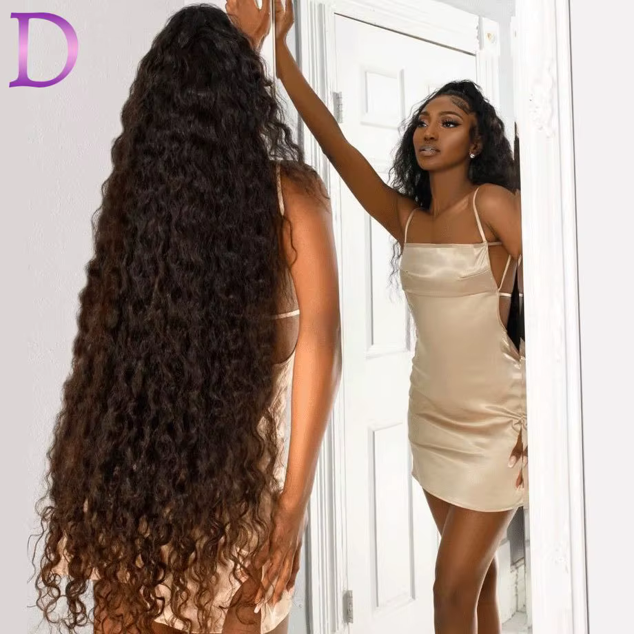 Perruques Cheveux Humains Frontale En Dentelle Transparente 13x4 Bouclés Water Wave Perruque Brésili