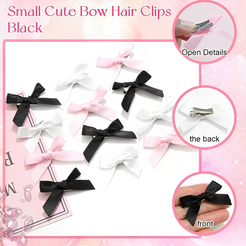 Mini pinces à cheveux Y2k pour filles, 5 à 24 pièces, épingle à cheveux en métal, Barrette, ruban fa