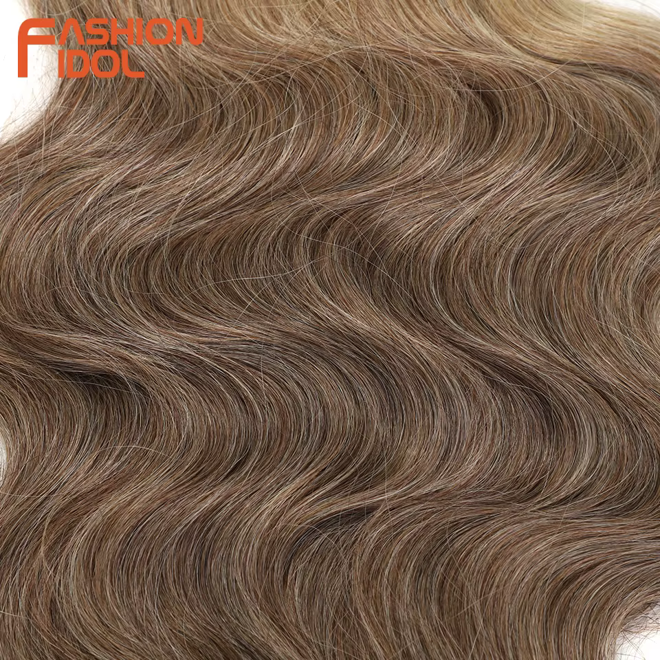 FASHION IDOL 24 pouces vague de corps Crochet cheveux 3 pièces tresses de cheveux synthétiques faux