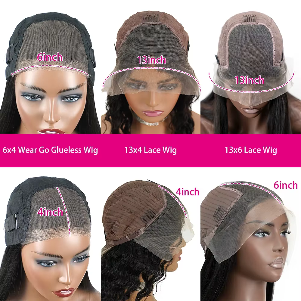 Wear And Go perruques de cheveux humains sans colle pré-épilées vague de corps brésilienne 13x6 HD d