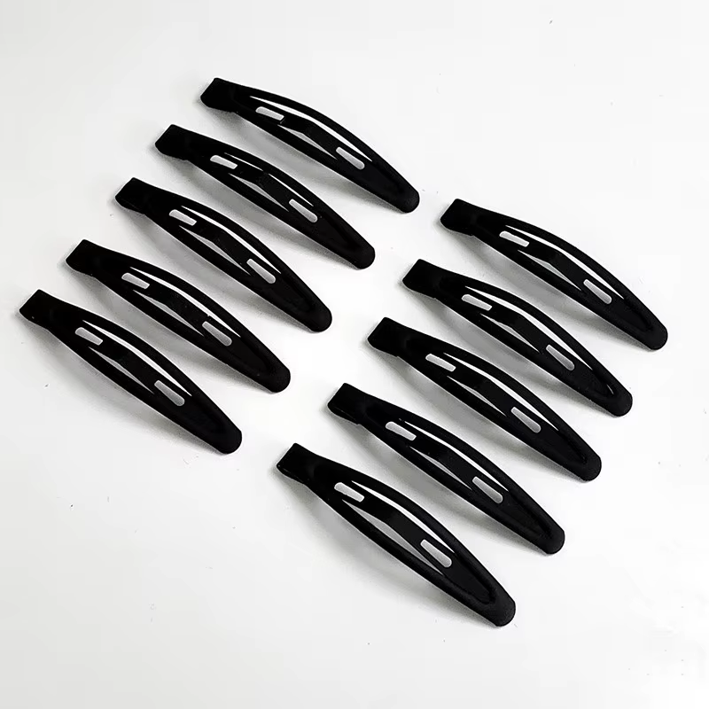 10 pièces de pinces à cheveux noires simples pour femmes, idéales pour fixer la frange et le peignoi