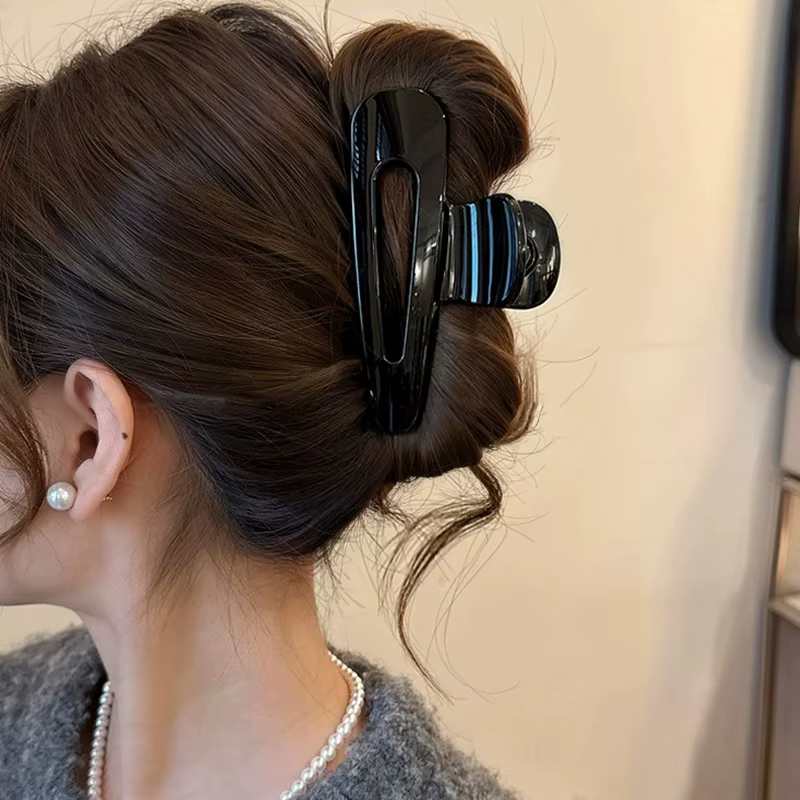 Pince à cheveux avec nœud en plastique, crabe pour femmes et filles, pinces à cheveux douces, bandea