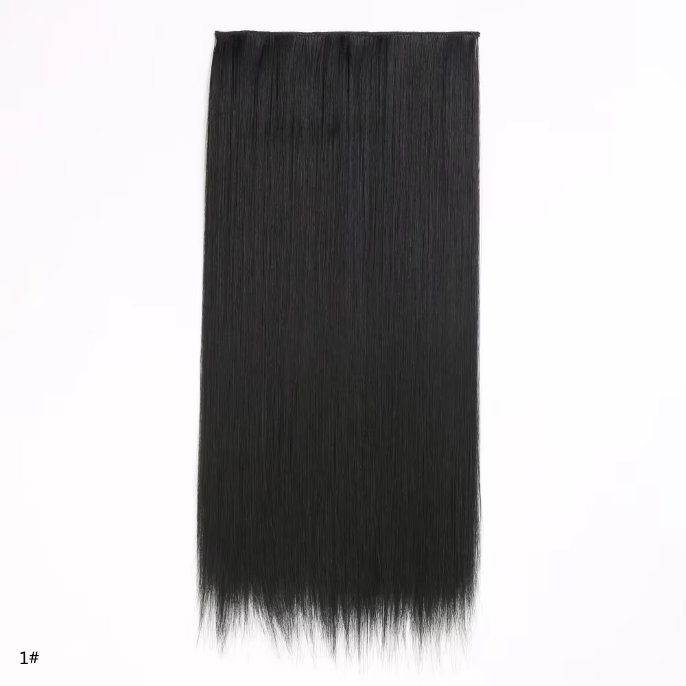 Extension capillaire synthétique une pièce avec 5Clips, cheveux longs et lisses blonds pour femmes,