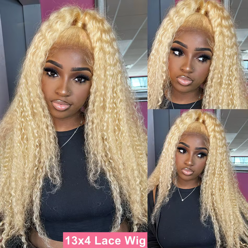 Silkwave 613 couleur blond miel 13x6 HD dentelle frontale perruque cheveux humains bouclés perruque