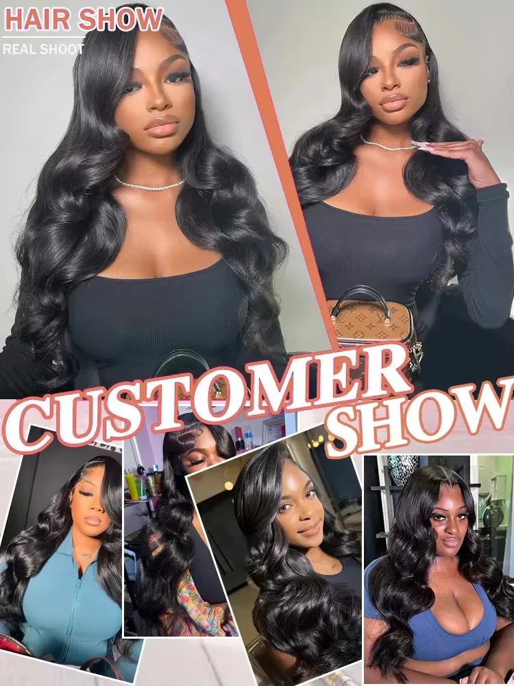 Perruques de cheveux humains Body Wave densité 250 avec dentelle transparente HD 13x6 pour femmes, 3