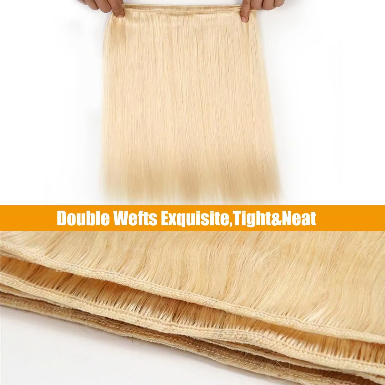 Extensions de Cheveux Humains Blonds Raides Longs de 24, 26, 28, 30 Pouces – Bundles de Cheveux Remy