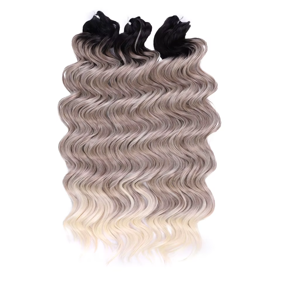 FREEDOM cheveux synthétiques ondulés profond torsion Crochet cheveux 24 pouces/60 cm Ombre brun blon