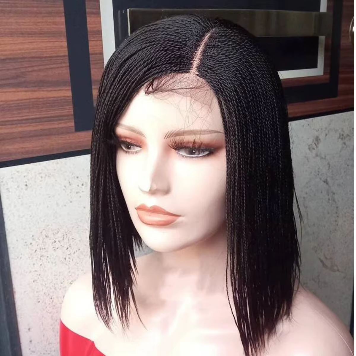 Perruques tressées à fermeture ultraviolette courte pour femmes noires, micro millions de tresses, p