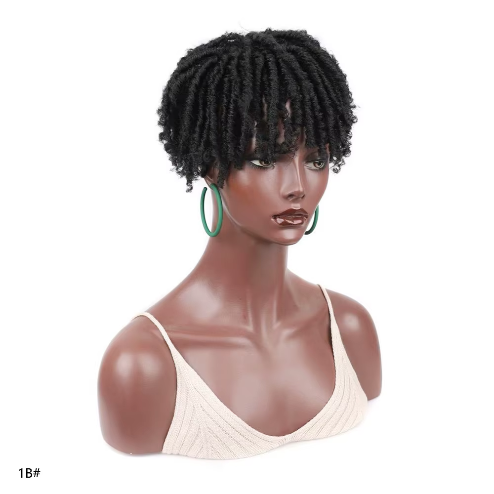 Jeedou synthétique toupet postiche perruque cheveux courts bouclés tressé pince à cheveux sur cheveu