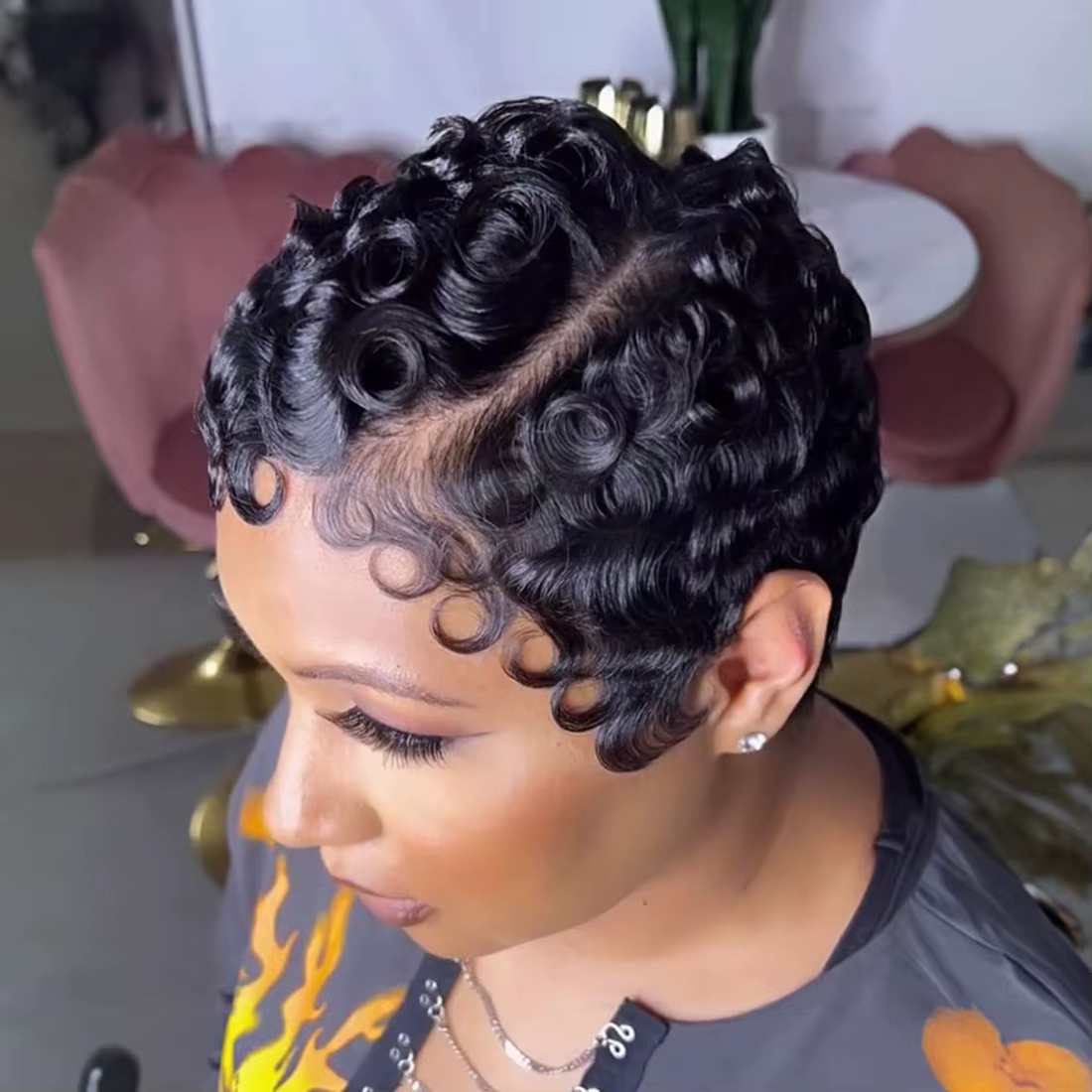 Perruque Lace Front Wig Body Wave 13x4 HD, cheveux naturels, coupe Pixie, sans colle, 100% cheveux h