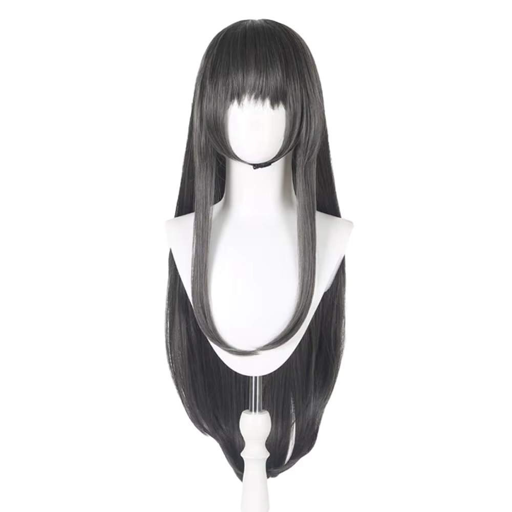 Akemi Homura Cosplay perruque noir cheveux longs raides Anime Puella Magi Madoka Magica perruque pou
