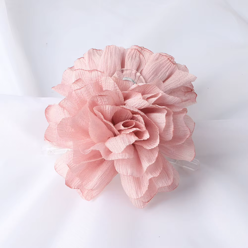 Pinces à cheveux en tissu à grandes fleurs pour femmes et filles, pinces à queue de cheval en mousse