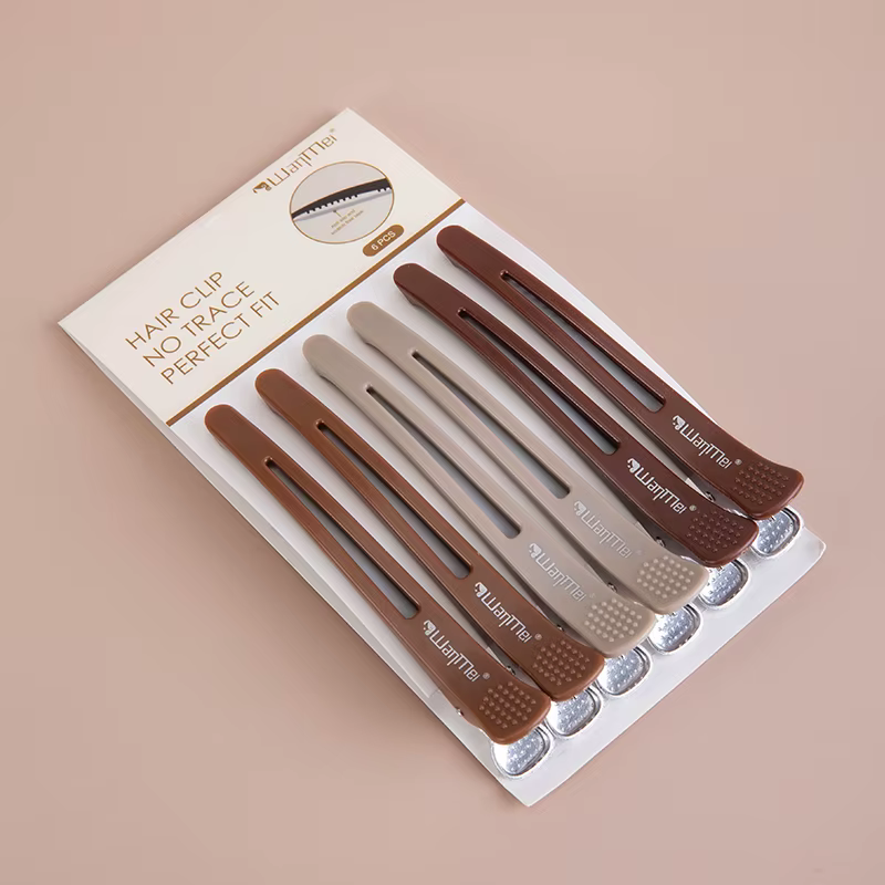 Pinces à cheveux professionnelles antidérapantes, 6 pièces/lot, pinces à bec de canard pour la coiff