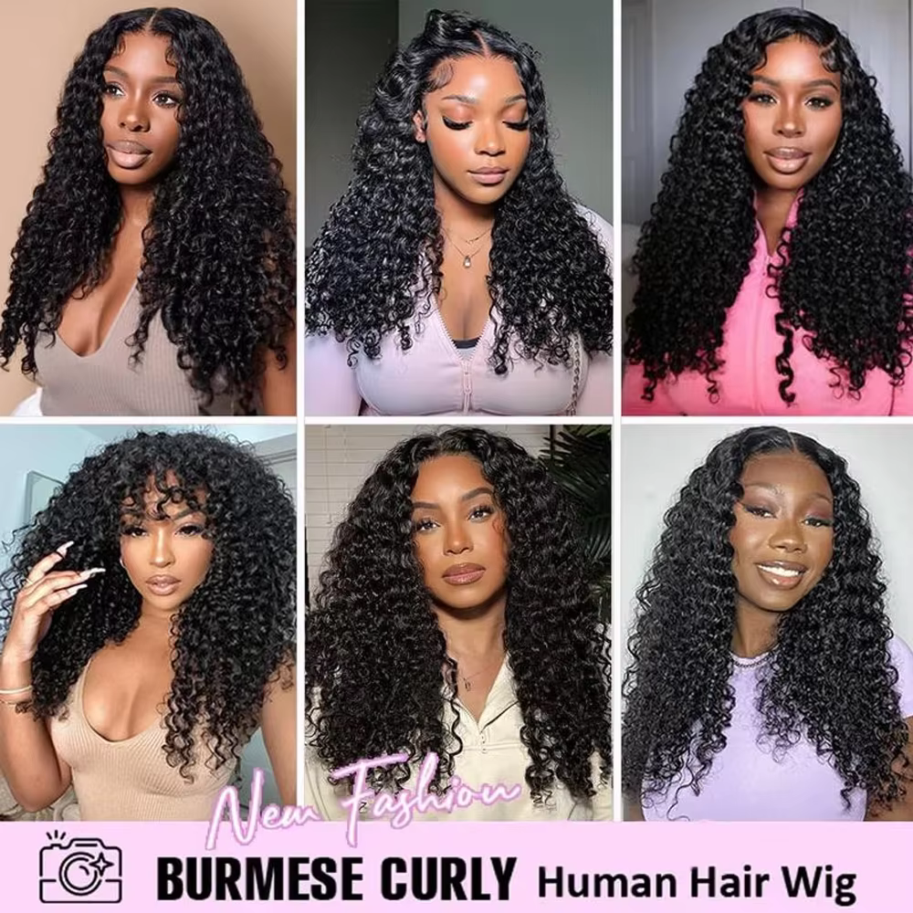 Perruque de cheveux humains bouclés birmans de 30 à 40 pouces, densité 200, avec dentelle HD 13x4 et