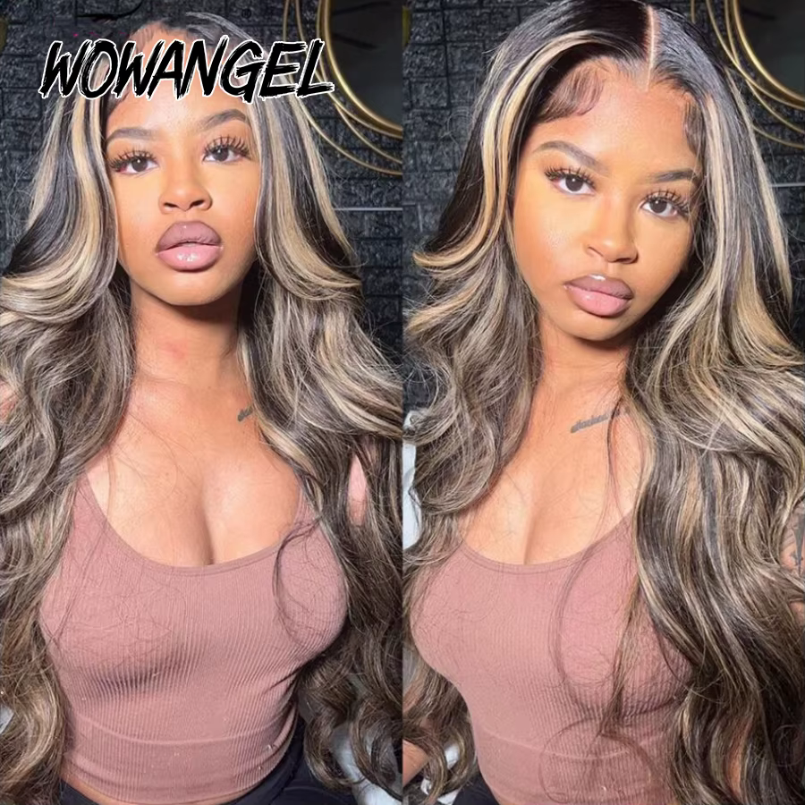 Wow Angel-Perruques Body Wave en surbrillance, Perruque à fermeture en dentelle HD, Blond miel, Perr