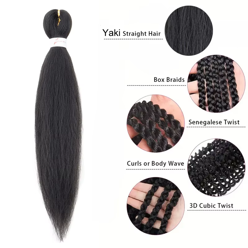 WIGSIN 20 pouces synthétique pré étiré Yaki Ez boîte tressage cheveux pour femmes Extension de cheve