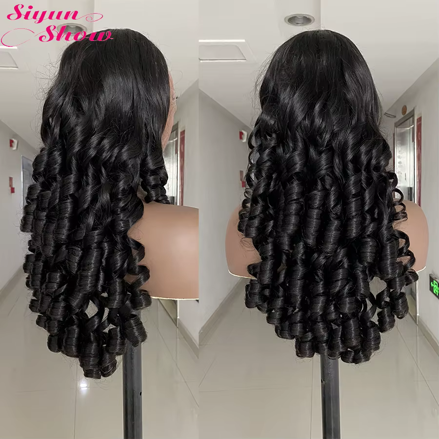 Perruque frontale bouclée rebondissante Fummi Double tirage cheveux bruts 13X4 HD perruques de dente