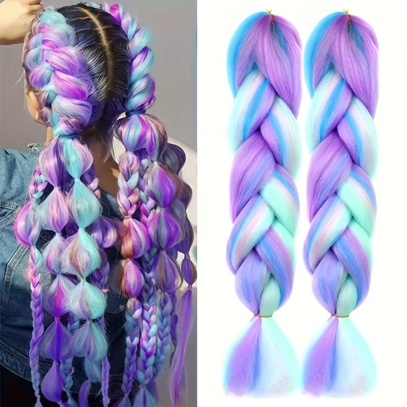 Tresses synthétiques longues de 24 pouces, 100g, extension capillaire au crochet