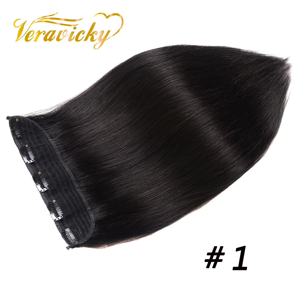Clips cheveux brésiliens, cheveux humains, lisses et naturels, avec 5 clips, Tic Tac, pièce 100g 120