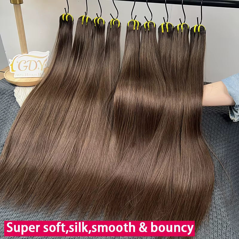 # 2 Bundles de Cheveux Raides Brun Foncé 100% Naturels Vietnamiens Non Traités Bruts Vierge Extensio
