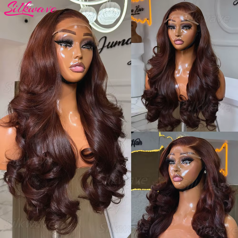 Perruque Lace Frontale Body Wave Chocolat Brun Cheveux Humains 13x6 HD Transparente 30 Pouces Pré-ép