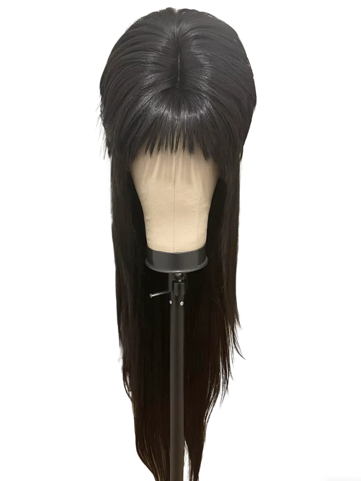 Perruque noire Elvira Mistress de 28 pouces pour accessoire de costume de cosplay