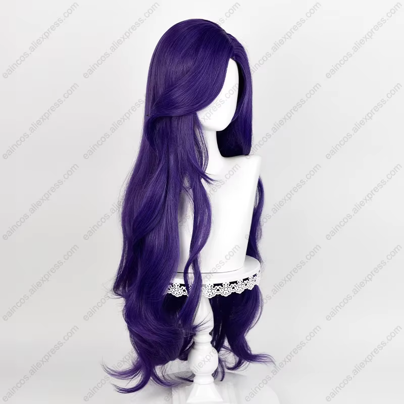 Perruque de Cosplay Rarity 90cm de Long, perruques bouclées violet foncé, cheveux synthétiques résis