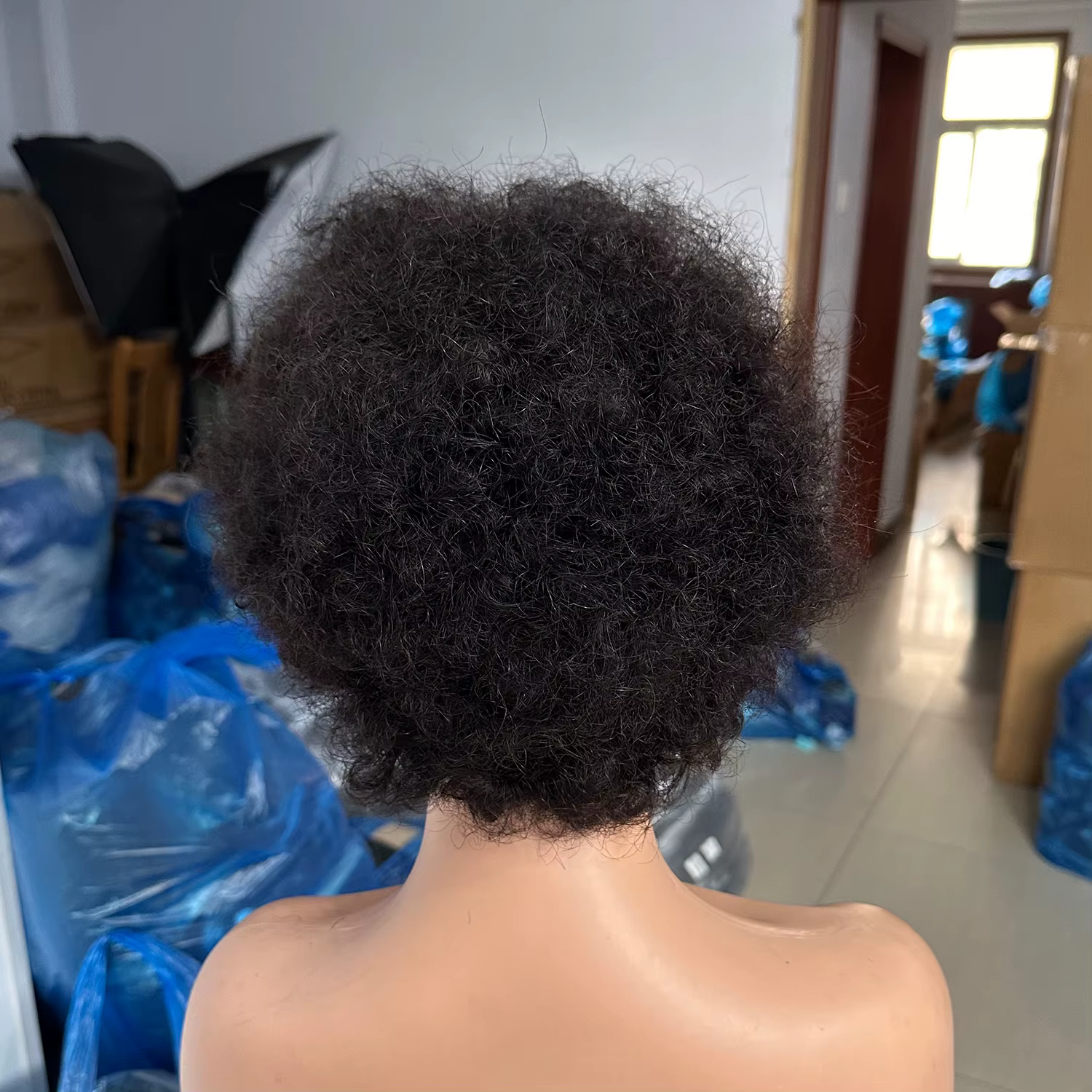 Perruques de cheveux humains bouclés afro crépus pour femmes noires, cheveux brésiliens naturels, pe