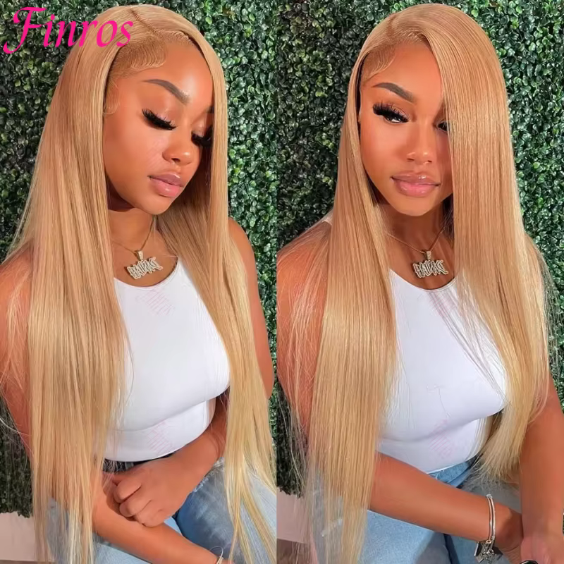 Perruque blonde miel droite en os, cheveux humains 13x6 Hd, perruques frontales en dentelle pour fem