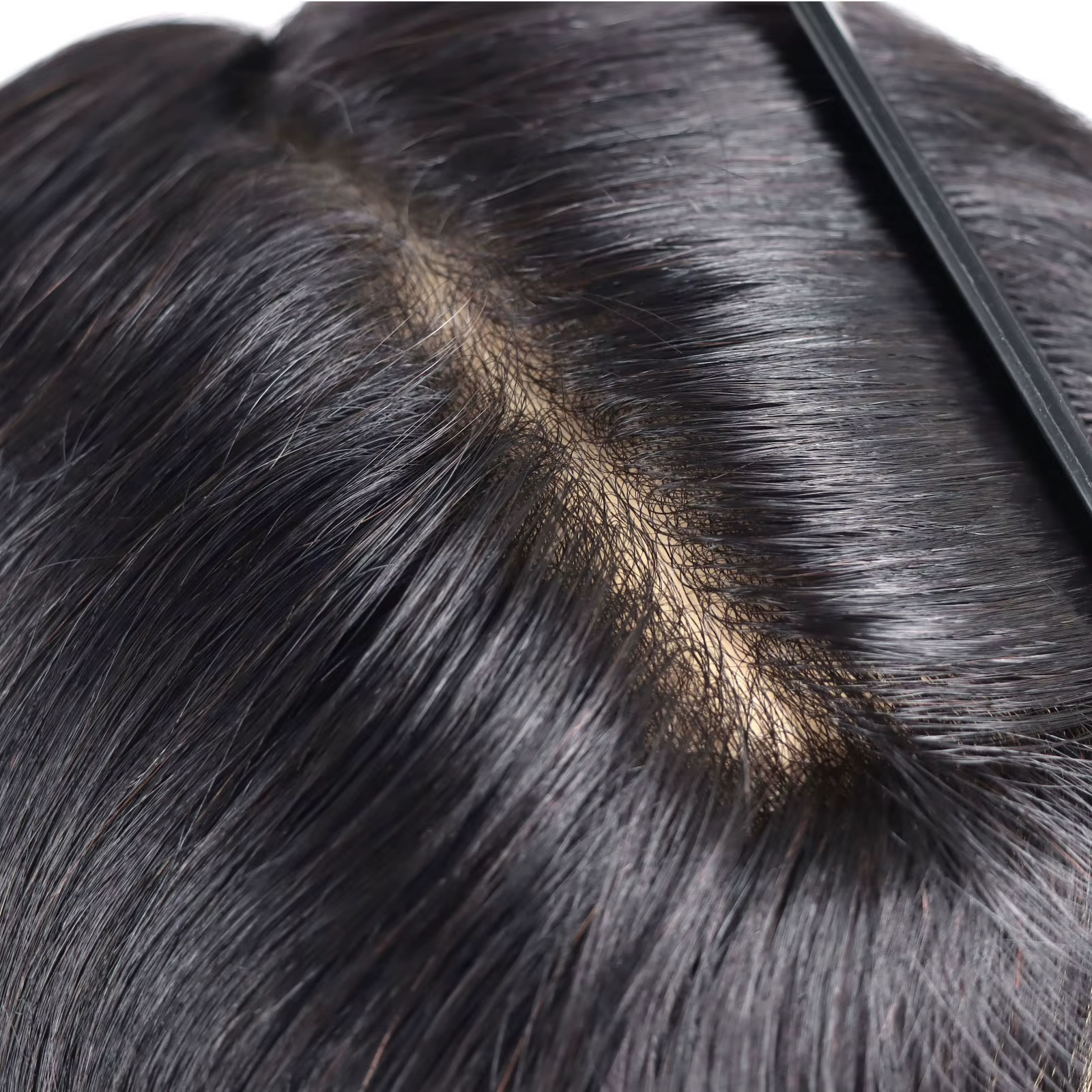0,08-0,10 mm toupet en PU pleine peau pour hommes perruques de cheveux humains à boucle en V pour ho