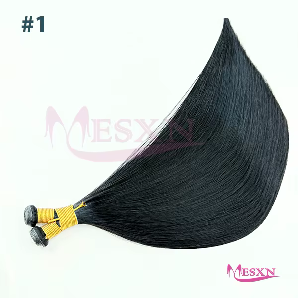 Extensions de cheveux MESXN Genius, 100% cheveux humains, mèches brunes blondes Remy, à coudre, liss