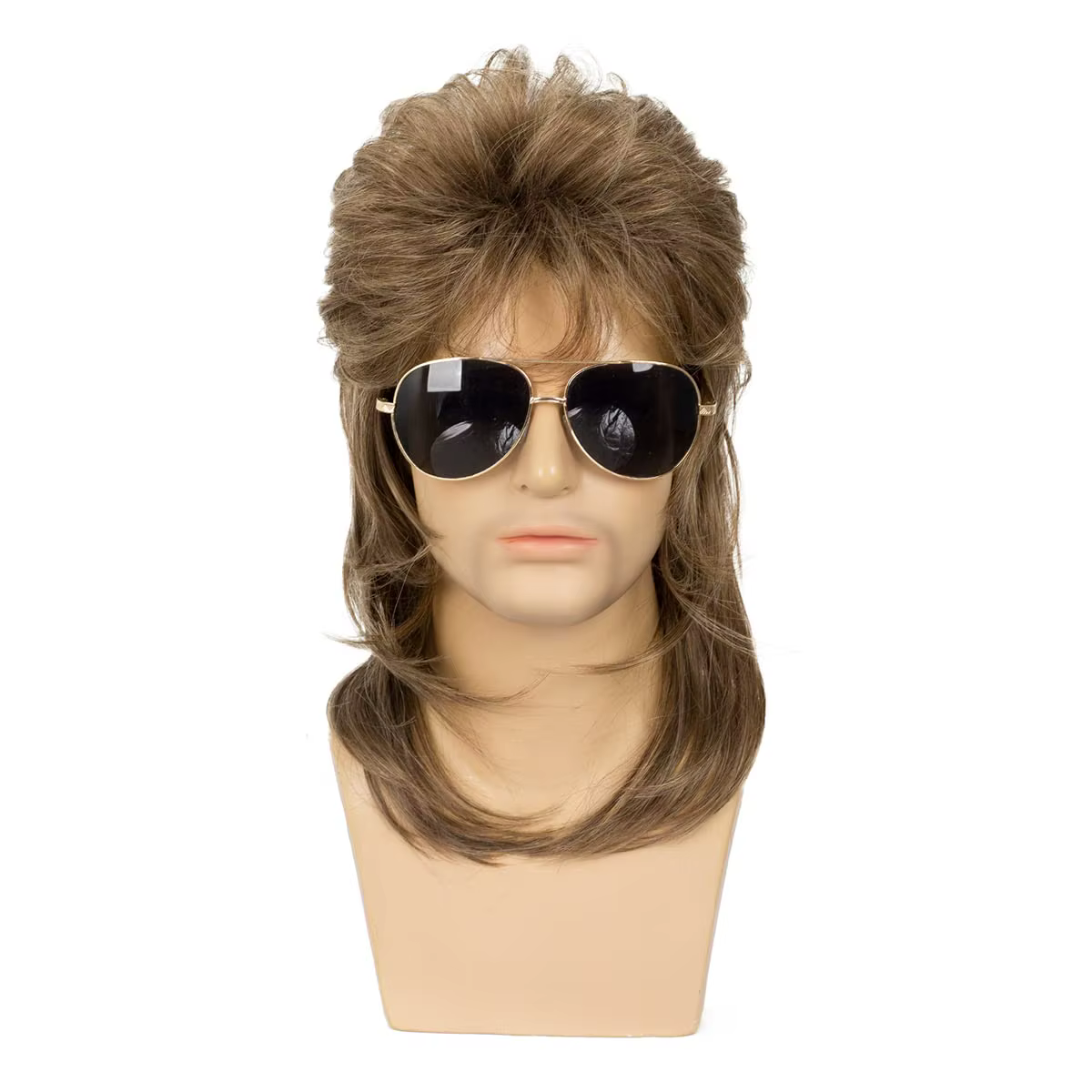 Perruques mulet pour hommes synthétiques des années 70 et 80 Costumes hommes noir fantaisie accessoi