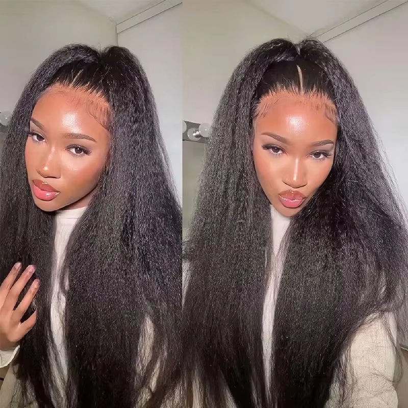 Bon Prix Perruque 360 Lace Frontal Cheveux Humain Kinky Straight Cheveux Humains Full Lace Perruque 