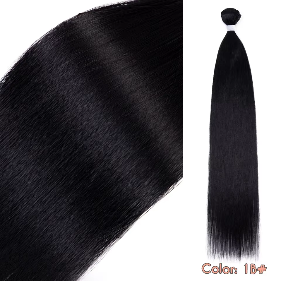 Mèches synthétiques Yaki lisses pour Salon de coiffure, Extensions de cheveux naturels, fausses Fibe