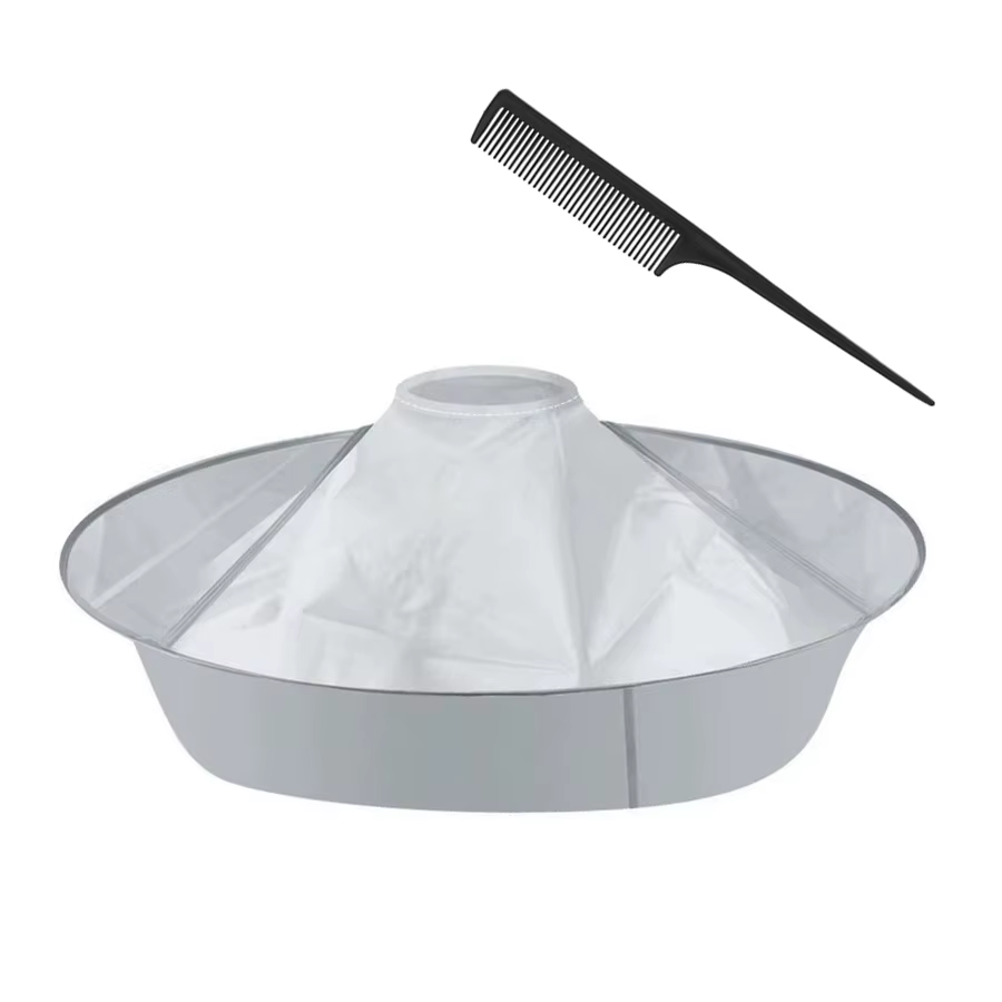 Cape de coiffure réglable, cape parapluie pour cheveux, cape de coiffure pliable avec un peigne noir