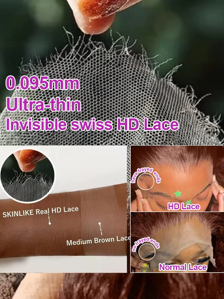 Perruque Lace Front Wig Deep Wave Naturelle Bouclée Brun Chocolat, 13x6, 40 Pouces, Densité 300, Doc