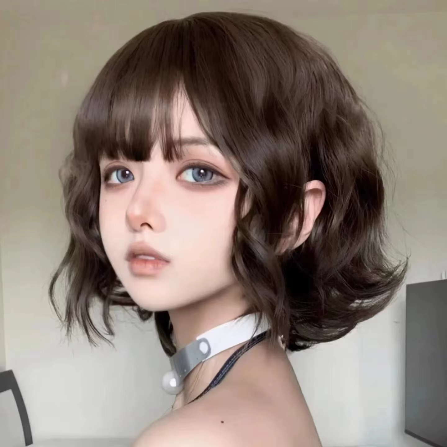 Perruque de cheveux courts bouclés noirs pour femmes, perruque synthétique naturelle de haute qualit