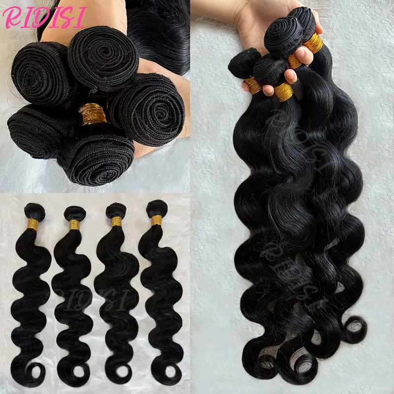 Extensions de cheveux humains naturels ondulés, 22, 24, 26 pouces, cheveux vierges brésiliens, 3/4 p