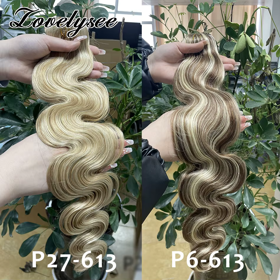 Clip de vague de corps dans les Extensions de cheveux humains brésilien 100% Remy cheveux humains 10