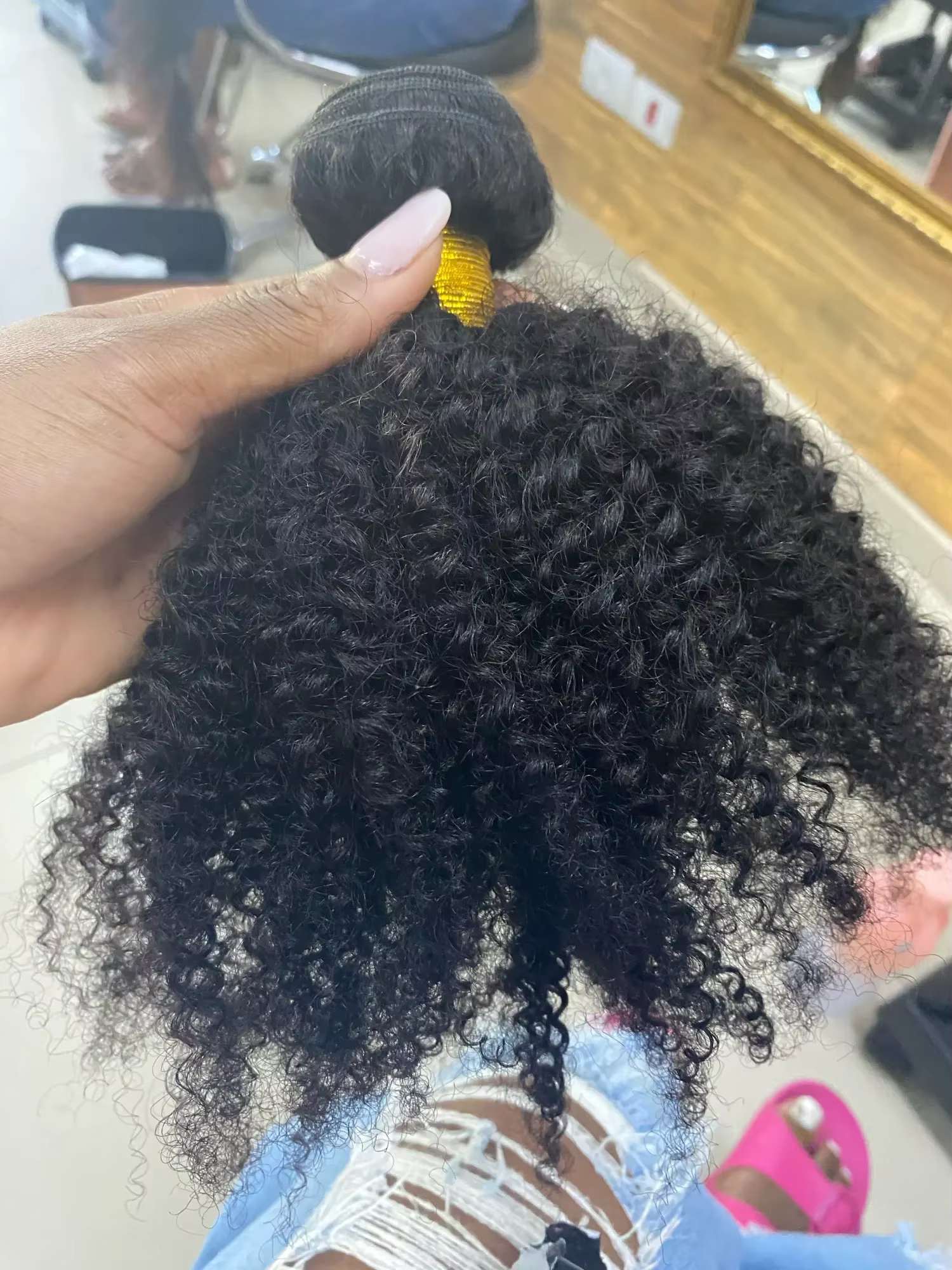 1/3 Afro crépus bouclés paquets brésiliens Afro crépus cheveux humains paquets traiter 8-28 "Extensi